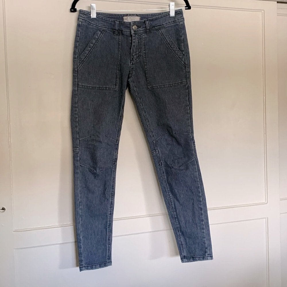 Free People railroad stripe paneled jeans